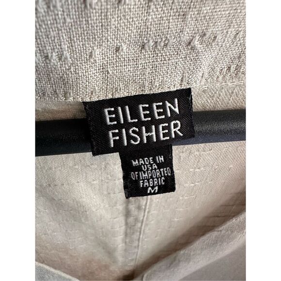 Eileen Fisher 100% Linen Oversized Lightweight Jacket Shacket Stone - Picture 3 of 5